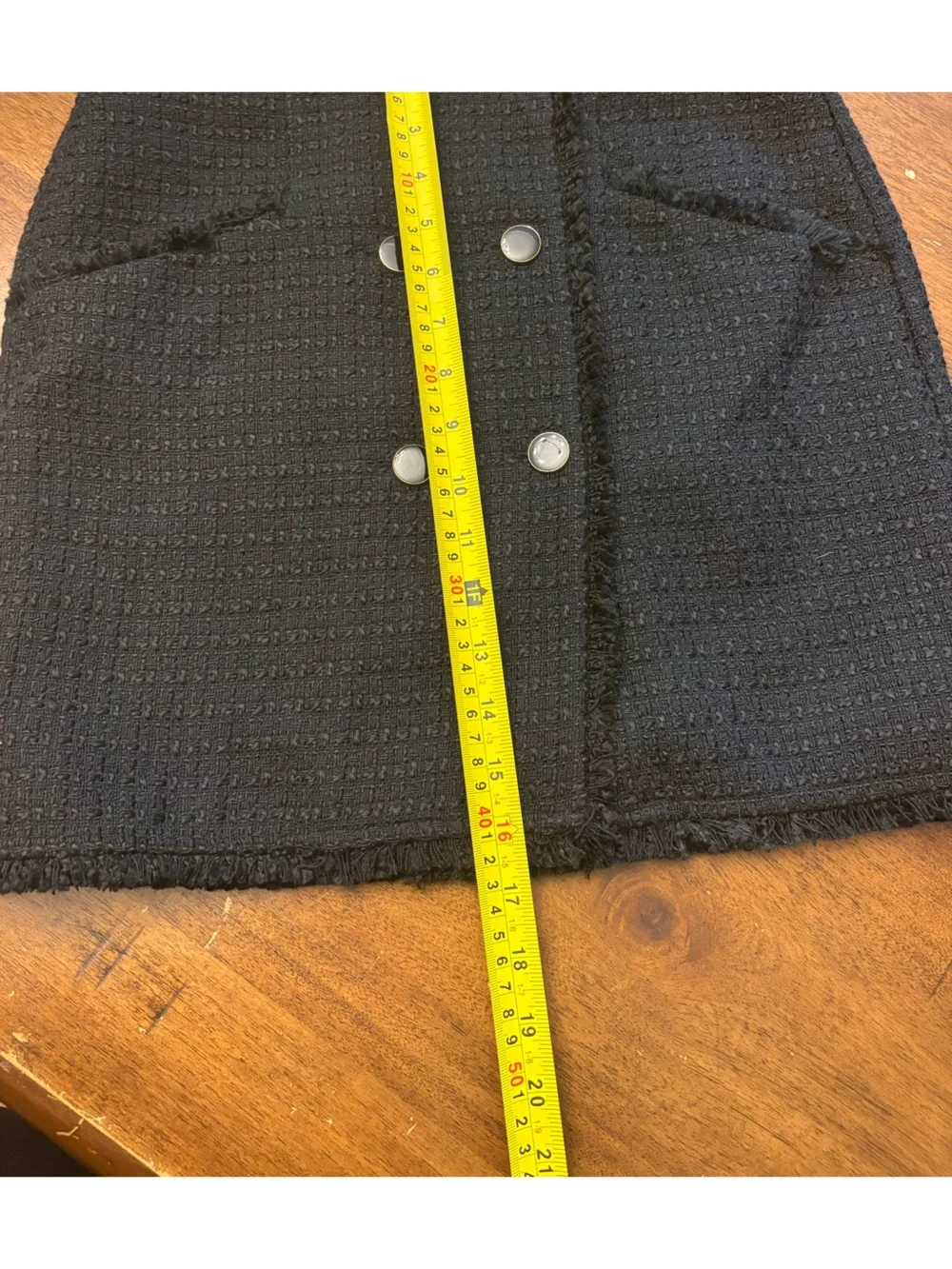 Anthropology Maeve Preppy Academia Collegiate Black Mini Tweed Skirt